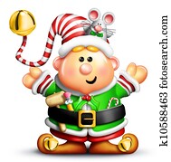 Whimsical Cartoon Christmas Elf Whimsical Cartoon Christmas Elf