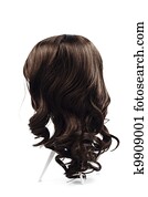 wig brown hair isolated