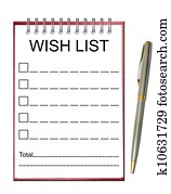 Wish list note paper