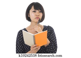 woman and notebook