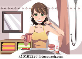 Woman brushing teeth Woman brushing teeth