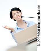 Woman executive at the podium