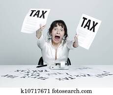 Woman frightened by taxes