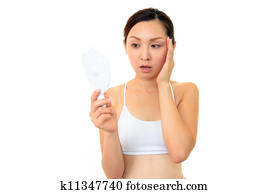 Woman suffer from wrinkles