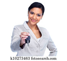 Woman with a car keys.