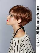 woman with short red hair