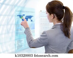 Woman works with future display