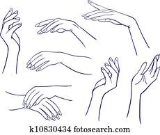 Woman's hands set Woman's hands set