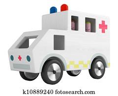 Wooden toy ambulance Wooden toy ambulance