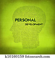 Word cloud business concept inside head shape, personal development Word cloud business concept inside head shape, personal development