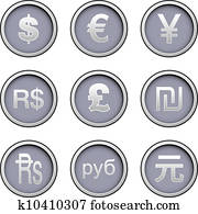 World currency icon set
