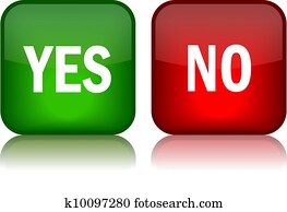 Yes and no vector buttons Yes and no vector buttons