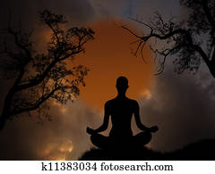 Yoga woman on cloudy landscape Yoga woman on cloudy landscape