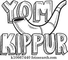 yom kippur, feriado judeu, esboço