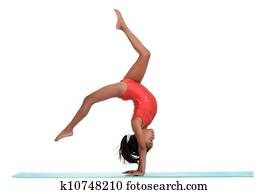 young girl doing gymnastics young girl doing gymnastics