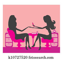 Young lady doing manicure in beauty salon Young lady doing manicure in beauty salon