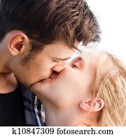 Young romantic couple kissing Young romantic couple kissing