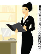 Young secretary in office