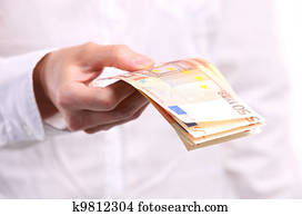 zena hand, usadlosť, 50 euro, banknotes