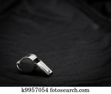 árbitro, apito, ligado, experiência preta