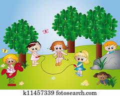 παιδιά, αναμμένος αγρός