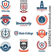 אוניברסיטה, ו, קולג', סמלים