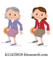 אישה, של, כאב, ב, ברך