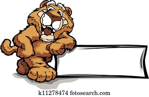 אריה של הר, או, פומה, לחייך, קמיע, לסמוך ב, a, חתום, וקטור, דוגמה