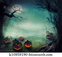 הלוווין, עצב, -, יער, דלועים