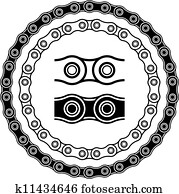 וקטור, שרשרת של אופניים, seamless, צלליות