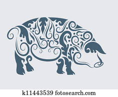 חזיר, שבטי, עצב, וקטור