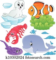 ים, דגים, ו, בעלי חיים, אוסף, 5