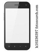 יפה, smartphone, בלבן, רקע., גנרי, נייד, חכם, phone,, 3d, render