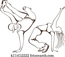 ירך קופצת, dance,, קבע, איקון, people,, וקטור, דוגמה