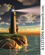 מגדלור, ב, שקיעה