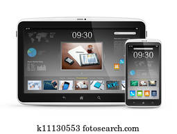 מודרני, קדור דיגיטלי, עם, נייד, smartphone