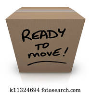 מוכן, לזוז, קופסה של קרטון, לזוז, מיקום מחדש