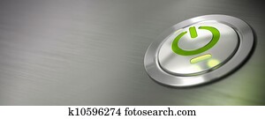 מחשב, הנע, button,, פי.סי, במ, החלף, עם, אור ירוק, ו, led,, אופקי, banner,, טשטש, בצע