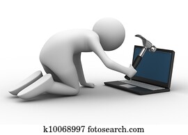 מחשב, טכני, service., הפרד, 3d, דמות