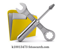 מחשב, טכני, service., הפרד, 3d, דמות