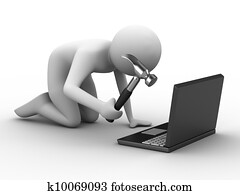 מחשב, טכני, service., הפרד, 3d, דמות