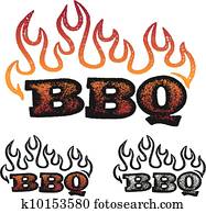 מנגל, גרפיקה, עם, להבות