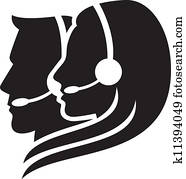 מערכת אזניות, סמל, (women, headset)