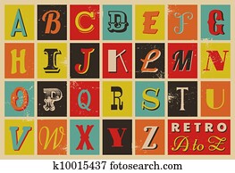 סיגנון של ראטרו, אלפבית