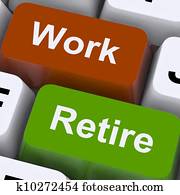 עבודה, או, יצא לפנסיה, תמרור, מראה, בררה, של, לעבוד, או, פנסיה