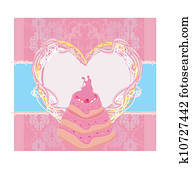 עוגה של חתונה, כרטיס, עצב