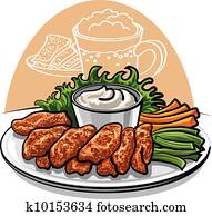 עוף מטוגן, כנפיים