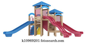 ציוד של מגרש המשחקים, עם, מחליק