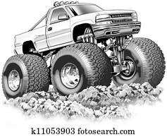 ציור היתולי, 4x4 משאית