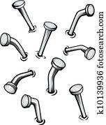 קבע, של, ציור היתולי, ציפורניים